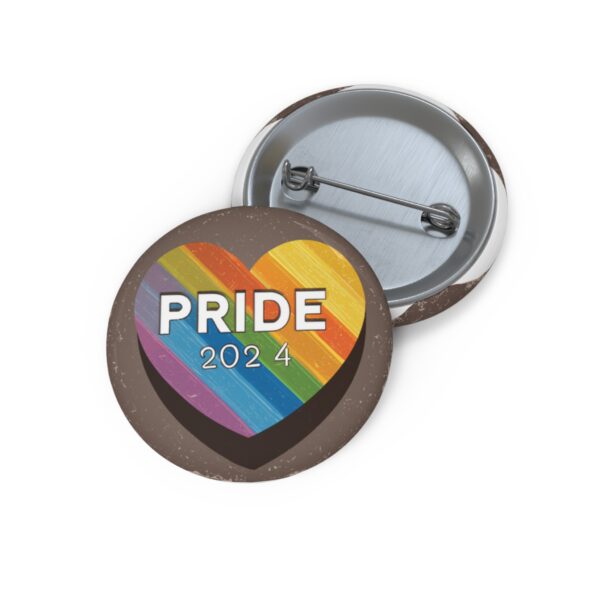 2024 Heart Shaped Rainbow Button Pin