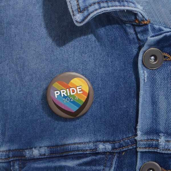 2024 Heart Shaped Rainbow Button Pin