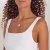 Elegant Minimalist Drawing Two Girls Lesbian Flag Necklace - Celebrate LGBTQ Pride - Image 5