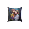 Lesbian in Love Rainbow Power Flowers - Celebrate Pride Throw Pillow - Image 2