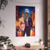 Elegant gay men on a moonlit street Fine Art Posters