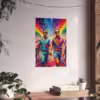 Stylish gay men holding hands at a lively Pride parade Fine Art Posters - Image 7