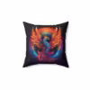 Vibrant Rainbow Phoenix Pillow - Embrace Pride and Unity - Image 2