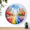 Personalizable LGBTQ Pride Street Wall Clock with Custom Message