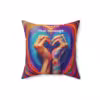 Personalizable LGBTQ Pride Pillow with Heart Hands Design - Image 8