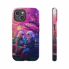 Cyberpunk lesbian women sitting on a bench in blossom park IPhone Cases - Image 52