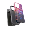 Cyberpunk lesbian women sitting on a bench in blossom park IPhone Cases - Image 43