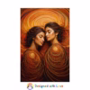 Beautiful Latin Lesbian surrounded by abstract swirling lines Rolled Posters - Image 2