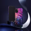 Cyberpunk lesbian women sitting on a bench in blossom park IPhone Cases - Image 2