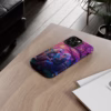 Cyberpunk lesbian women sitting on a bench in blossom park IPhone Cases - Image 44