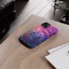 Cyberpunk lesbian women sitting on a bench in blossom park IPhone Cases - Image 40