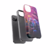 Cyberpunk lesbian women sitting on a bench in blossom park IPhone Cases - Image 35