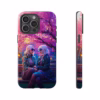 Cyberpunk lesbian women sitting on a bench in blossom park IPhone Cases - Image 67