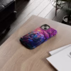 Cyberpunk lesbian women sitting on a bench in blossom park IPhone Cases - Image 20