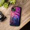 Cyberpunk lesbian women sitting on a bench in blossom park IPhone Cases - Image 51