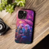 Cyberpunk lesbian women sitting on a bench in blossom park IPhone Cases - Image 72