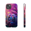 Cyberpunk lesbian women sitting on a bench in blossom park IPhone Cases - Image 55