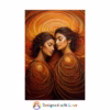 Beautiful Latin Lesbian surrounded by abstract swirling lines Rolled Posters - Image 25