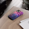Cyberpunk lesbian women sitting on a bench in blossom park IPhone Cases - Image 24