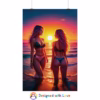 Beautiful lesbian women on the Beach at Sunset - Rolled Posters 1 - Image 22