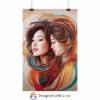 Beautiful Asian Lesbian surrounded by abstract swirling lines Rolled Posters - Image 26