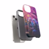 Cyberpunk lesbian women sitting on a bench in blossom park IPhone Cases - Image 23