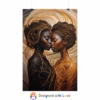 Beautiful African Lesbian surrounded by abstract swirling lines Rolled Posters 2 - Image 34