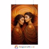 Beautiful Latin Lesbian surrounded by abstract swirling lines Rolled Posters - Image 22