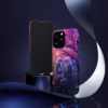 Cyberpunk lesbian women sitting on a bench in blossom park IPhone Cases - Image 10