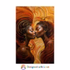 Beautiful African Lesbian surrounded by abstract swirling lines Rolled Posters - Image 29