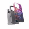 Cyberpunk lesbian women sitting on a bench in blossom park IPhone Cases - Image 31