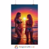 Beautiful lesbian women on the Beach at Sunset - Rolled Posters 1 - Image 26