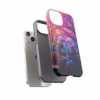 Cyberpunk lesbian women sitting on a bench in blossom park IPhone Cases - Image 19