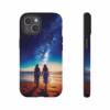 Beautiful lesbian walking on the beach and looking to a milkyway IPhone Cases 1 - Image 52