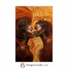 Beautiful African Lesbian surrounded by abstract swirling lines Rolled Posters - Image 33