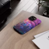 Cyberpunk lesbian women sitting on a bench in blossom park IPhone Cases - Image 48