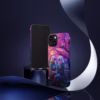 Cyberpunk lesbian women sitting on a bench in blossom park IPhone Cases - Image 8