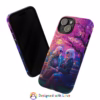 Cyberpunk lesbian women sitting on a bench in blossom park IPhone Cases - Image 50